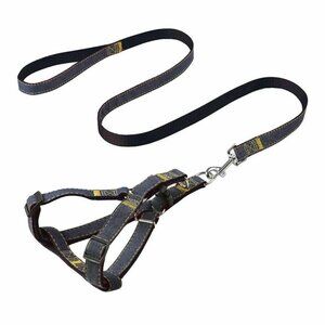 Black Vest Harness Leash Collar Set No Pull Adjustable for Dog